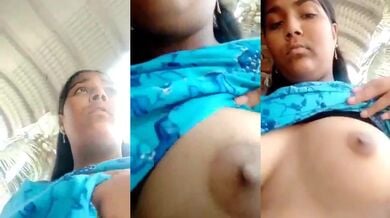 नारियल के पेड़ के निचे अपने आम खोले देसी लड़की ने